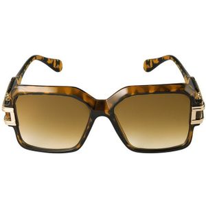 YEHWANG - Cool Frame zonnebril - Bruin met print - Goud
