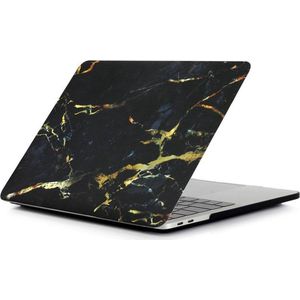 Laptophoes - Geschikt voor MacBook Pro 13 inch Hoes Case - A1706, A1708 (2017) - Marmer Zwart Goud