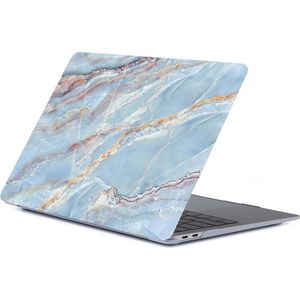 Laptophoes - Geschikt voor MacBook Pro 13 inch Hoes Case - A2251, A2289 (2020) - Marmer Blauw