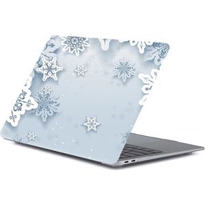 Laptophoes - Geschikt voor MacBook Air 13 inch Hoes - Case Voor Air 13.3 inch (2018) A1932 - Sneeuwvlokken