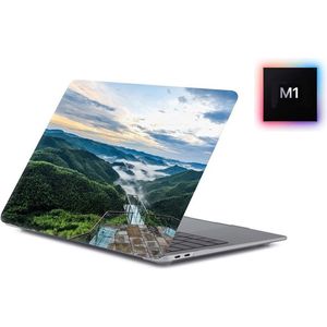Laptophoes - Geschikt voor MacBook Air 13 inch Hoes - Case Voor Air M1 2020 (A2337) - Hout