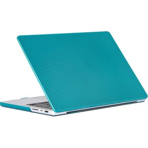 Laptophoes - Geschikt voor MacBook Pro 13 inch Hoes - Geen Vingerafdrukken - Carbon Case - Voor Pro 13 inch (M1, M2 2017-2022) A1706 t/m A2686 - Donker Groen