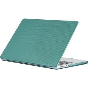 Laptophoes - Geschikt voor MacBook Pro 13 inch Hoes - Geen Vingerafdrukken - Carbon Case - Voor Pro 13 inch (M1, M2 2017-2022) A1706 t/m A2686 - Groen