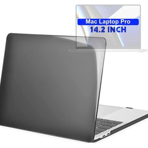 Hardcase - Geschikt voor MacBook Pro 14 inch Hoesje - Case - A2442/A2779/A2918/A2992 M2,M3 (2021-2023) - Zwart