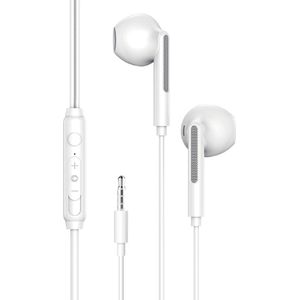 Oordopjes - Wit - Met Draad en Microfoon - Extra Bass - 3,5mm Jack Audio Aansluiting - 120CM kabel