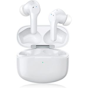 Draadloze Oordopjes – Draadloos Bluetooth Oortjes – In-Ear Headset – Active Noise Cancelling – Regen en Zweet Bestendig - Verbeterde versie - Wit