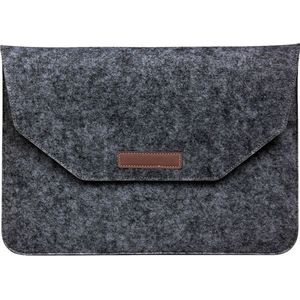 Vilt Laptop Sleeve 11 tot 12,6 inch - Zwart - Dames/Heren - Laptophoes met Opbergvakken - Luxe Laptopsleeve - Tas