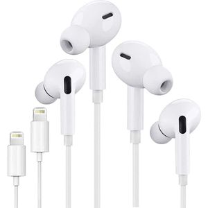 2x Bedrade Oordoppen - Geschikt voor Apple iPhone Oortjes met Draad - In-Ear Oordopjes