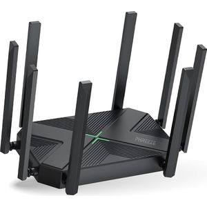 Phreeze - 4K Router - Wifi Versterker - Zwart - 300 Meter Bereik - Dual Band - 1200 Mbps