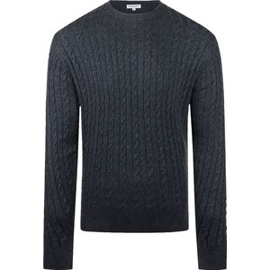 McGregor - Kabeltrui - Melange Navy - Merinowol - Heren