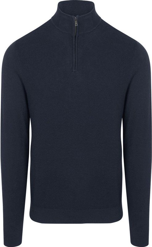 McGregor Half Zip Trui Merinowol Navy - Heren - Pullovers