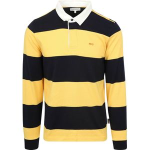 McGregor Rugbyshirt Streifen Navy Gelb - Größe L