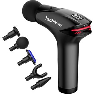 Massage Gun CoolGun met Verkoeling - Professioneel Massage Apparaat Pistool met 5 Massagekoppen - Zwart