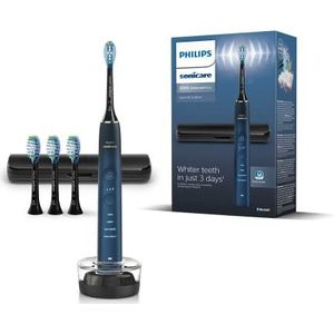 Philips Sonicare DiamondClean 9000 Special Edition elektrische sonische tandenborstel, 4 C3 Premium Plaque Defense borstelkoppen, nachtblauw (model HX9911/89)