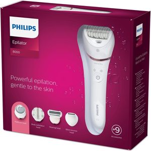 Philips Series 9000-epileerapparaat, beautyset met pentrimmer voor ontharing, huidbehandeling en pedicure (model BRE740/90)