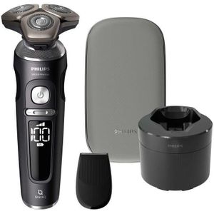 Philips Shaver S9000 Prestige SP9840/32 Elektrischer Nass- und Trockenrasierer, Series 9000, Rotationstrasierer, SkinIQ, Grau, Akku, Lithium-Ion (Li-Ion), 60 min