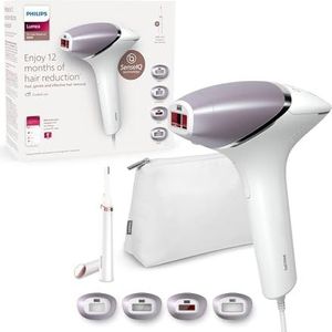 Philips Lumea IPL-ontharingsapparaat 8000-serie - ontharingsapparaat met SenseIQ-technologie, 4 opzetstukken en Satin Compact-pentrimmer, voor gebruik met snoer (model BRI949/00)