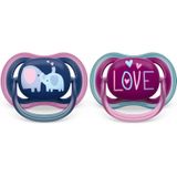 Philips Avent Ultra Air Fopspeen - Meisje - 2 Stuks - 100% Food-Grade Siliconen