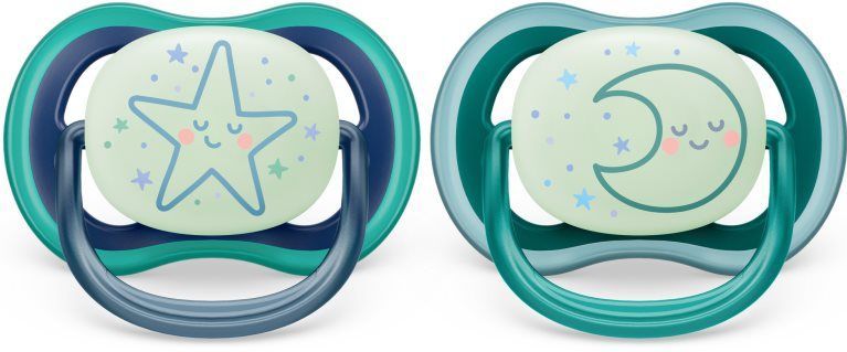 Philips Avent Ultra Air Nachtfopspeen - Jongen - 2 Stuks - Glow-in-the-Dark