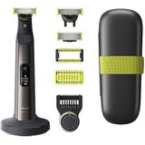 Philips OneBlade Pro 360 Face+Body - Elektrische baardtrimmer, scheerapparaat en bodygroomer, 2x 360-mesje, 1x kam met 14 lengtestanden, 1x lichaamsset, 1 oplaadstandaard, 1 reisetui (model QP6651/35)