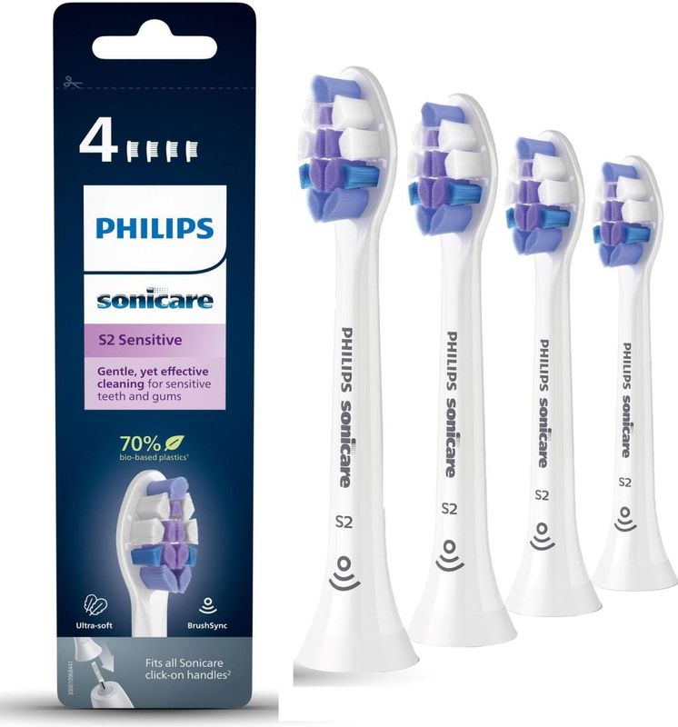 Philips - Sonicare S2 Sensitive-opzetborstels - Wit - Set van 4