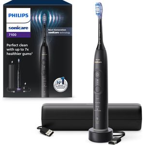 Philips Sonicare 7100 Series - Elektrische Tandenborstel - Zwart - Reisetui - Gezonder tandvlees - HX7421/01
