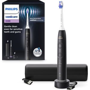 Philips Sonicare 6500 Series Elektrische Tandenborstel Zwart Reisetui Gevoelige tanden HX74