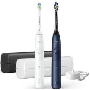 Philips Sonicare 5500 Series - Elektrische Tandenborstels - Wit & Blauw - Duopack - 2 Reisetuis