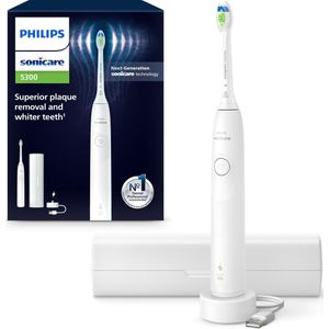 Philips Sonicare 5300 Series - Elektrische Tandenborstel - Wit - Reisetui - Wittere tanden - HX7108/02