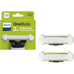 Philips OneBlade Intimate SkinProtect Blade - Vervangmesjes – Unisex – Wit – 2 stuks - QP229/50