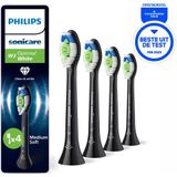 Philips Sonicare Optimal White W2 - Opzetborstels - Zwart - Verpakking van 4