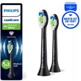 Philips - Sonicare Optimal White W2 - Opzetborstels - Zwart - Verpakking van 2