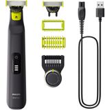 Philips QP6542/19 baardtrimmer Batterij/Accu 14 1 cm Nat en droog Zwart, Limoen