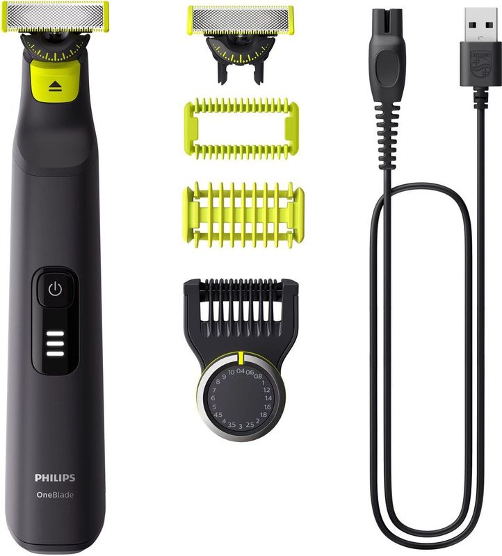 Philips QP6542/19 baardtrimmer Batterij/Accu 14 1 cm Nat en droog Zwart, Limoen