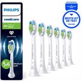 Philips - Sonicare Optimal White W2 - Opzetborstels - Wit - Verpakking van 6