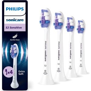 Philips - Sonicare S2 Sensitive - Tandenborstelkoppen - Wit - 4 Stuks
