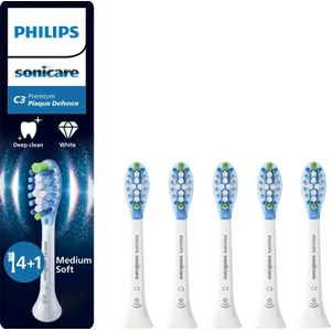 Philips Sonicare Premium Plaque Defence C3 – Opzetborstels voor Elektrische Tandenborstel – Wit – Verpakking van 5 - Tandplakverwijdering - HX9045/87