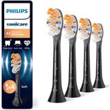 Philips Sonicare Premium All-in-One A3 – Opzetborstels voor Elektrische Tandenborstel – Zwart – Verpakking van 4 - HX9094/88
