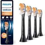 Philips Sonicare Premium All-in-One A3 – Opzetborstels voor Elektrische Tandenborstel – Zwart – Verpakking van 4 - HX9094/88