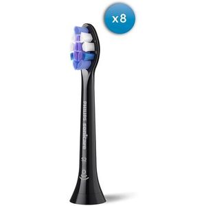 Philips - Sonicare Optimal Sensitive - Opzetborstels voor Elektrische Tandenborstel - Zwart - Verpakking van 8
