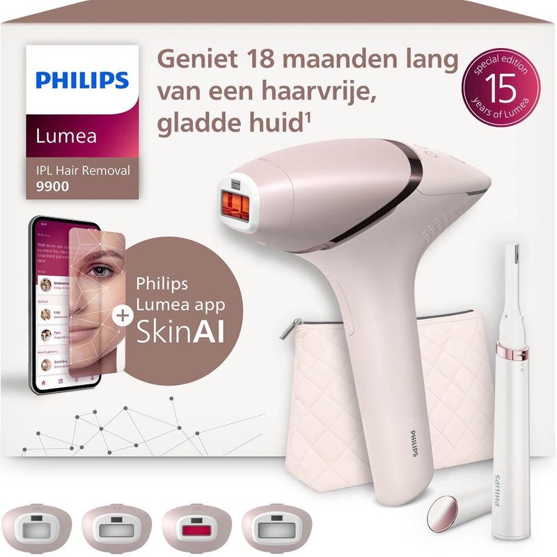 Philips - Lumea 9900 Series - IPL Ontharingsapparaat - 4 opzetstukken met trimmer - BRP959/00