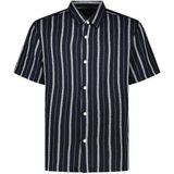 Cars Jeans - Korte Mouw Overhemd - Heren - S - Blauw - Katoen - Watts