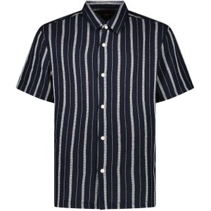 Cars Jeans - Korte Mouw Overhemd - Heren - S - Blauw - Katoen - Watts