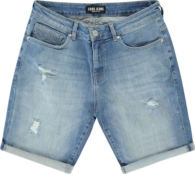 CARS - VALCO Short - Jeans - Stone Blue - Regular Fit - Ritssluiting