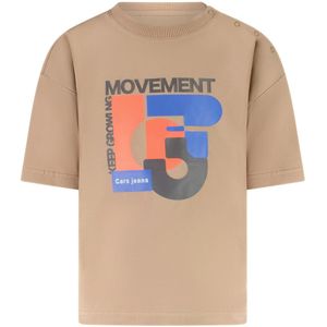 Little Cars - T-shirt - Beige - Korte Mouwen - Ronde Hals