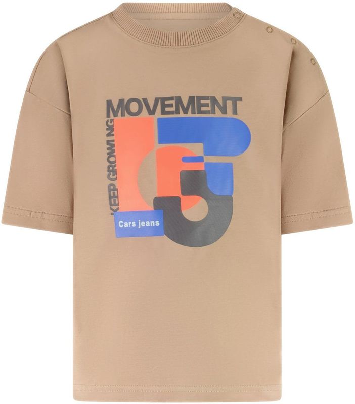 Little Cars - T-shirt - Beige - Korte Mouwen - Ronde Hals