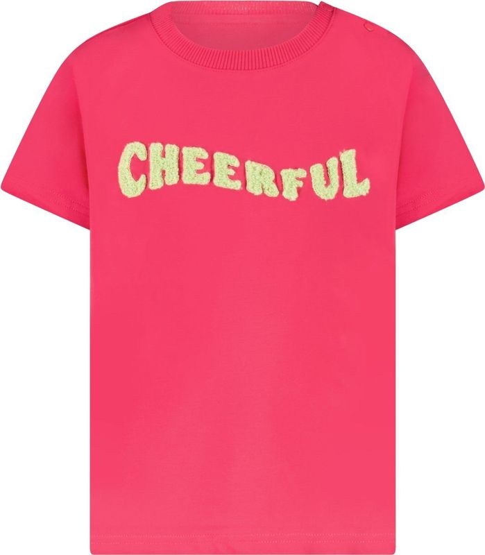 Little Cars - T-shirt - Fuchsia - Katoen met Elastaan - Korte Mouwen