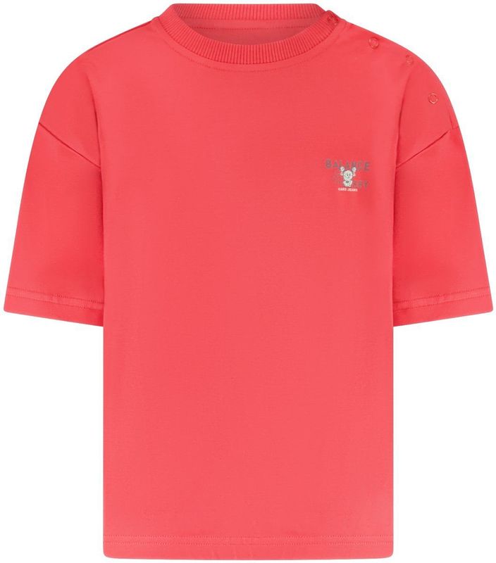 Little Cars - T-shirt - Rood - Korte Mouwen - Backprint