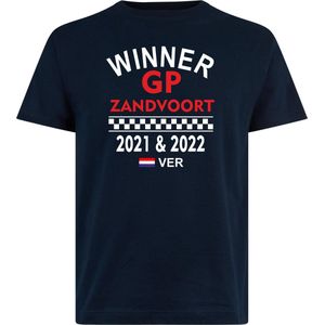 T-shirt Winner GP Zandvoort 21/22 | Max Verstappen / Red Bull Racing / Formule 1 Fan | Winnaar Zandvoort | Navy | maat L