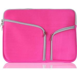 Mobigear - Laptophoes geschikt voor Neopreen Laptop | Mobigear Double Zipper Sleeve (max 30 cm x 21 cm) Laptop hoes - Roze